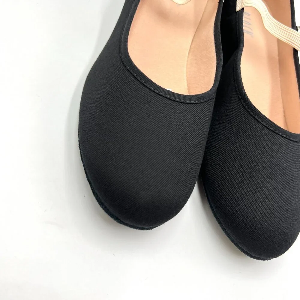 Bloch Womens Size 7.5 S0326L Accent Black Canvas Dance‎ Heels Shoes